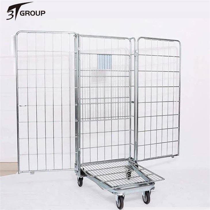 Meat trolley roll cage container for supermarket factory